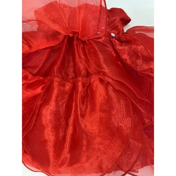 Nannette Baby Red Tulle Sheer Dress 18 months Circle Party - Picture 9 of 14